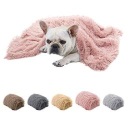 Dasior Pet Dog Cat Fluffy Fur Blanket Sleep Mat Reversible Double Layer Washable for Dog Bed, Couch, Sofa, Car