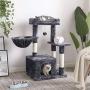 BEWISHOME Cat Tree Condo with Scratching Post Cat Tower Padded Plush Perch and Cozy Basket for Kitten MMJ11