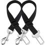 2 Adjustable Car Seat Belts for Dogs & Cats --- Triple the survival rate in accidents - Prevent stress from travel in kennel - Allow breathing fresh air without pets jumping out - Support all cars