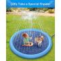 Peteast Splash Sprinkler Pad for Dogs Kids, Dog Bath Pool Thickened Durable Bathing Tub Pet Summer Outdoor Water Toys, XL