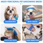 LIANGDU Dog Grooming Brush, Pet Bath Comb Brush, Which Helps To Soothe Massage, Rubber Comb, Adjustable Ring Handle, Suitable For Pet Cats And Dogs