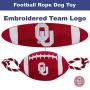 Pets First NCAA Oklahoma Sooners Football Dog Toy, Tough Quality Nylon Materials, Strong Pull Ropes, Inner Squeaker, Collegiate Team Color