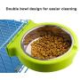 Guardians Crate Dog Bowl, Removable Stainless Steel Water Food Feeder Bowls Cage Coop Cup for Cat Puppy Bird Pets