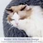 rabbitgoo Cat Bed for Indoor Cats, Fluffy Round Cat Bed for Small Dogs Kittens, Self Warming Calming Bed for Improved Sleep, Soft Plush Donut Cuddler Cushion Pet Bed, Non-Slip, Machine Washable, Gray