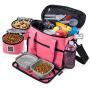 Mobile Dog Gear, Week Away Dog Travel Bag for Small Dogs, Includes Lined Food Carriers and 2 Collapsible Dog Bowl, Pink