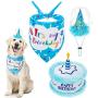 EXPAWLORER Dog Birthday Bandana Set - Cute Hat and Squeaky Cake Toy for Birthday Party Supplies Gift - Great for Small Medium Large Dogs