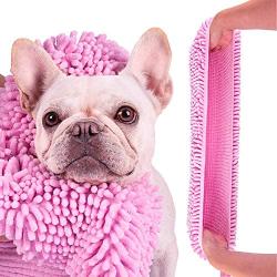 GoChes Dog Towel - Super Absorbent Quick Dry Dog Shammy Towels with Hand Pockets, Microfiber Pet Bath Towels for Drying Small, Medium, Large Dogs and Cats