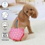 KOESON Female Dog Diapers, Reusable Washable Pet Sanitary Pants, Elastic Suspender with Adjustable Button and Polka Dots Print for Small and Medium Girl Doggy, Pack of 2