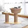 Small Cat Tree, Cat Tower, Sisal Scratching Post, Pet Activity Center, with Platform and Sleep Basket, Sturdy Wooden Base Board