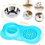 ZooZoo Large Slow Feeder Dog Bowl Mat Soft Silicone Stainless Steel Food Water Tray Prevent Bloat Choke Anti-Overflow Non-Skid Interactive Fun Cat Pet Accessory Healthy Diet Slow Eating Easy Clean Pad