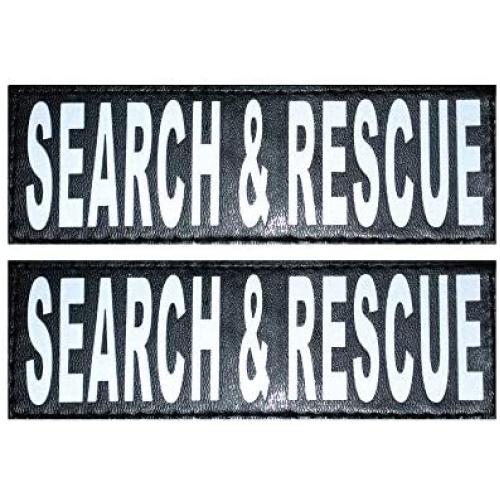 Doggie Stylz Set of 2 Reflective Search and Rescue Removable Patches with Hook Backing for Working Dog Harnesses & Vests. Durable and Interchangeable - Comes in 3 Sizes Small, Medium and Large Doggie Stylz Set of 2 Reflective Search and Rescue Removable Patches with Hook Backing for Working Dog Harnesses & Vests. Durable and Interchangeable - Comes in 3 Sizes Small, Medium and Large