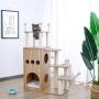 Xinyu Cat Tree Modern Cat Tower Featuring with Fully Sisal Covering Scratching Posts, Deluxe Condos and Large Space Capsule Nest