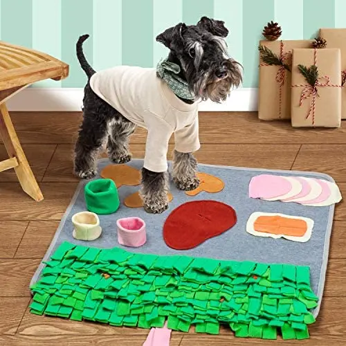 APCHFIOG Pet Snuffle Mat for Dog, Nosework Feeding Mat Training Play Mat Interactive Puzzle Toys Great for Stress Release APCHFIOG Pet Snuffle Mat for Dog, Nosework Feeding Mat Training Play Mat Interactive Puzzle Toys Great for Stress Release