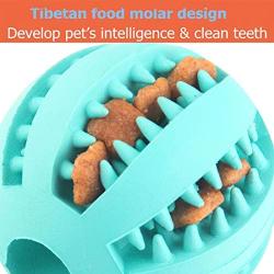 Legu Dog Toy Ball, chew bite Molar Toy Ball for pet Dogs, pet Food feeders IQ Training, Chewing Teeth Cleaning Ball(2.75 in) (Blue)