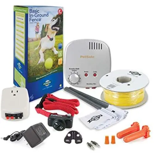PetSafe Basic In-Ground Dog and Cat Fence – from the Parent Company of INVISIBLE FENCE Brand - Underground Electric Pet Fence System with Waterproof and Battery-Operated Training Collar PetSafe Basic In-Ground Dog and Cat Fence – from the Parent Company of INVISIBLE FENCE Brand - Underground Electric Pet Fence System with Waterproof and Battery-Operated Training Collar