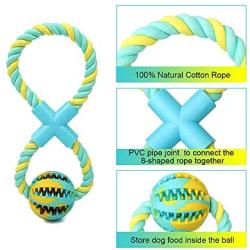 Ttspring 8-Shaped Dog Rope Toys for Aggressive Chewers, Cotton Rope Tug of War Dog Toys for Dog Training Teeth Cleaning and Playing, Tug Toys for Medium Dogs