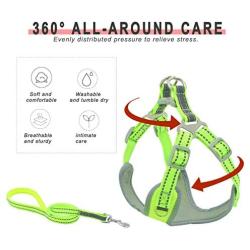 Dog Harness No-Pull Vest Harness No Choke Adjustable Pet Vest Breathable Easy Walk Puppy Leash Harness Reflective Oxford Material for Small Medium Large Breed Dogs