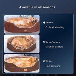 ZXWCYJ Oval Round Shape Dog Beds, Cuddler Bolster Pet Bed, with Non-Slip Bottom Cozy, Removable Cushion, Soft and Comforting, for Cats Or Dogs,Camel,XL