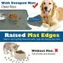 VavoPaw Pet Feeding Mat, Waterproof Raised Edge Dog Cat Food Feeding Mat Food Grade Silicone Non Slip Mat Dog Bowl Placemat XL 24'' x 16'' / 60 x 40 cm - Celadon