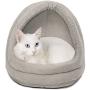 Furhaven Pet - Calming Foldable Fleece Pet Tent, Convertible Hood Bed, Hide & Seek Velour Cat Cave, & More Choices for Cats & Small Dogs - Multiple Styles & Colors