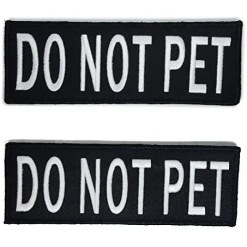 Leash Boss Service Dog Vest Patches - Embroidered 2 Pack - Hook and Loop Both Sides - 3 Sizes (Do Not Pet, Large - 2 x 6 Inch)