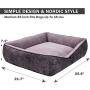 Coohom Rectangle Washable Dog Bed,Warming Comfortable Square Pet Bed Simple Design Style,Durable Dog Crate Bed for Medium Large Dogs (25 INCH, Black)