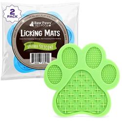 Raw Paws Lick Mat for Dogs & Cats, 2-ct - Boredom Busters for Dogs use in Shower, Floor & Wall - Licking Mat for Dogs - Dog Distraction Mat - Dog Slow Feeder Mat - Interactive Mat for Calming Anxiety