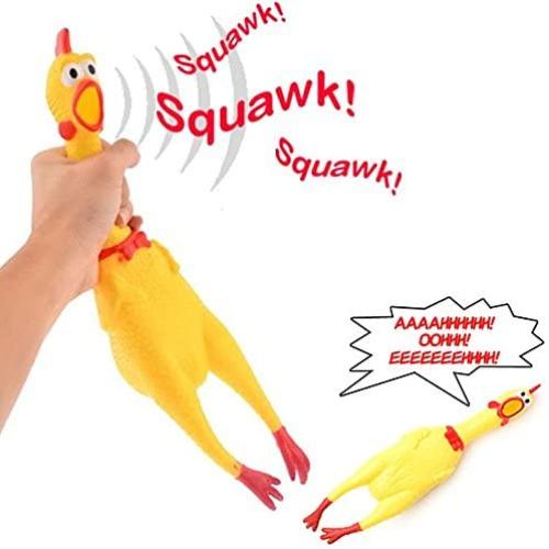 Fun Pet Dog Puppy Shrilling Rubber Chicken Chew Sound Squeeze Screaming Toy Gift