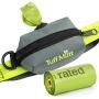 Tuff Mutt Poop Bag Holder Attaches to Dog Leash, Includes 1 Roll of Earth Rated Poop Bags, Waste Bag Dispenser and Lightweight Fabric. Makes a Great Walking, Running or Hiking Accessory