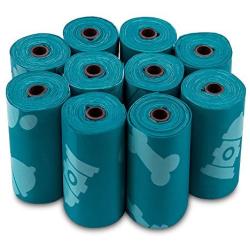 Best Pet Supplies, Inc. Poop Bags for Waste Refuse Cleanup, Doggy Roll Replacements for Outdoor Puppy Walking and Travel, Leak Proof and Tear Resistant, Thick Plastic - Turquoise, 150 Bags (TQ-150B)