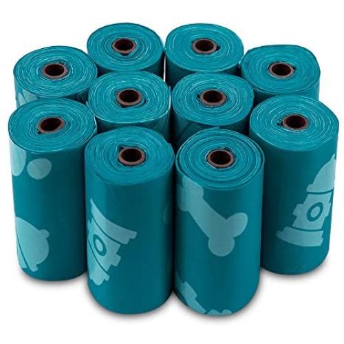 Best Pet Supplies, Inc. Poop Bags for Waste Refuse Cleanup, Doggy Roll Replacements for Outdoor Puppy Walking and Travel, Leak Proof and Tear Resistant, Thick Plastic - Turquoise, 150 Bags (TQ-150B)