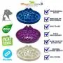 Simply Pets Online Slow Feed Cat Bowl - Large Puzzle Feeder for Cats and Small Dogs - Slow Down Eating - Eco-Friendly Bamboo Fibre - Designed by Veterinarians (Blue, Purple, Ivory) Simply Pets Online Slow Feed Cat Bowl - Large Puzzle Feeder for Cats and Small Dogs - Slow Down Eating - Eco-Friendly Bamboo Fibre - Designed by Veterinarians (Blue, Purple, Ivory)