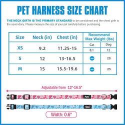 PUPTECK Cute Dog Collar for Small Dogs - 2 Pack Adjustable Flowers Dog Collars - Soft Mesh Dog Harness Pet Puppy Comfort Padded Vest No Pull Harnesses