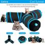 Gelma Cat Tunnel, Cat Tunnels for Indoor Cats, Tube Cat Toys 3 Way Collapsible, Kitty Tunnel Bored Cat Pet Toys Peek Hole Toy Ball Cat, Puppy