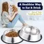 NAIYO Dog Bowl Stainless Steel Dog Bowl with Rubber Base for 8oz 16oz 26oz Small/Medium/Large Dogs,Pets Feeder Bowl and Water Bowl Perfect Choice,Dogs and Kittens NAIYO Dog Bowl Stainless Steel Dog Bowl with Rubber Base for 8oz 16oz 26oz Small/Medium/Large Dogs,Pets Feeder Bowl and Water Bowl Perfect Choice,Dogs and Kittens