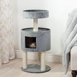 PETMAKER Kitty Cat Condo with Overhead Balcony, Grey