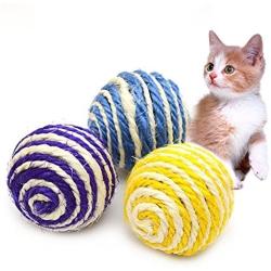 HBDITAN Dog cat Puppies pet Accessories Pet Accessories Funny Toys Natural Sisal Ball Interesting Cat Toys, Random Color Delivery