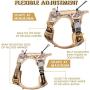 PETAGE Tactical Service Dog Harness No Pull, Reflective Military Dog Harness with Handle, Service Dog Vest with Pet Safety Belt, Adjustable Working Pet Vest Easy Control for Small Medium Large Dogs