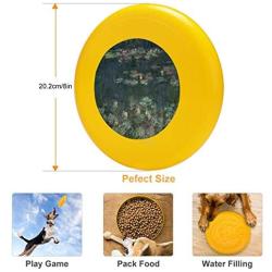 Pet Frisbee Flying Disc Dog Toy - Multifunction Waterlilies Green Reflections Claude Monet