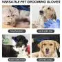 Biioltgs Pet Grooming Glove for Dogs, Horses, Bunnies and Cats, Pet Hair Remover Mitt, Gentle Deshedding Brush Glove, Hair Remover Mitt with Five Finger Design