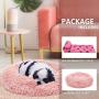 Pink Dog Bed with Blanket Attached Durable Round Dog Pillow Bed Nest, Snooze Sleeping Pet Cushion for Cats Small Medium Dogs…