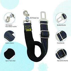 ANNTU Dog Seatbelt, 2Pcs Dog seat Belt, car Dog seat Belts-with Denim Cloth for Your Dogs