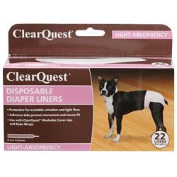 ClearQuest Disposable Dog Diaper Liners, 22-Pack, Absorbent Pads, Extra Protection for Cover-Ups and Male Wraps