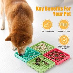 PetsBark 4 Pack Dog Bowl Slow Feeder Peanut Butter Lick Mat, No Chocking Feeding Bowl for Cats, Dogs and Other Pets, Lick Plate and Treats Slow Feed Bowl Can be Assembled or Disassembled