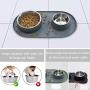 Dog Bowls Stainless Steel, Collapsible Dog Bowl with No Spill Non-Skid Silicone Mat Set, Three Feeder Food Water Bowl for Small Medium Large Dogs, Puppies, Cats and Pets, Pack of 3