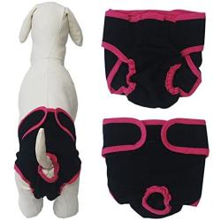 Vivi Bear Pack of 2 Dog cat Diapers Underwears Pants Velcro Design Female Dog cat Sanitary Pants Adjustable Cotton Physiological Pants Soft Comfortable for Dogs Cats 6 Colors 4 Colors at Random.M