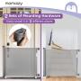 Retractable Baby Gate, Momcozy Mesh Safety Gate for Babies and Pets, Extra Wide Safety Baby Gate 33.7'' Tall, Extends to 55'' Wide, Pet Dog Gate for doorways, Stairs, Hallways, Indoor/Outdoor (Grey)