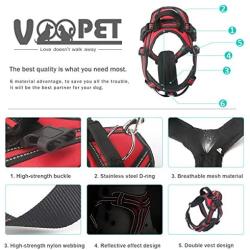 voopet Dog Harness, No Pull Pet Vest Harness with Handle Easy Control on Training, Walking, Hiking - Reflective Adjustable Outdoor Pet Halters for Small Medium Large Dogs All Weather
