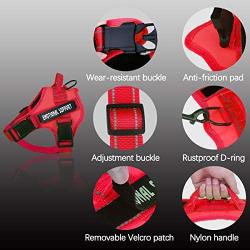 voopet Service Dog Harness, No-Pull Emotional Support Pet Vest Harness, Reflective Breathable and Adjustable Pet Halters for Small Medium & Large Dogs (with 4 PCS Removeable Tags)