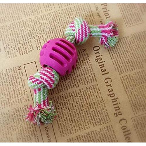 Pet Toys Great 3 PCS Pet Dog Toys Chew Teeth Clean Outdoor Traning Fun Playing Rope Ball(Blue) (Color : Rose Red)